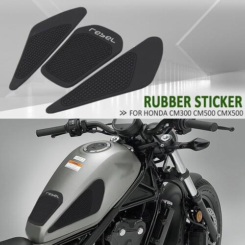 Motorcy Tank Rubber Sticker Protector Sheath Knee Tank Pad Grip Decal For Honda REBEL500 REBEL300 REBEL CMX 500 CM500 CM300