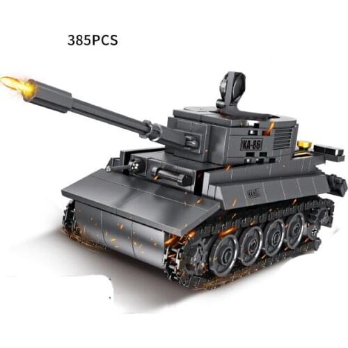 WW2 Military Series World War II Mini Tiger Heavy Tank DIY Model Soldier Accessories Building Blocks Bricks Toys Gifts