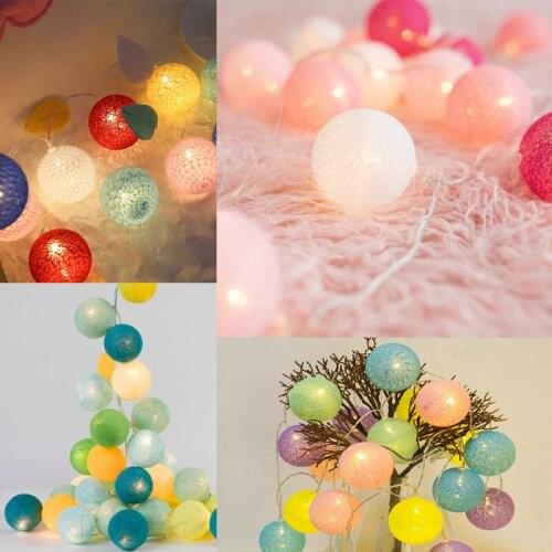 LED Cotton Garland Ball Light String Light Outdoor Holiday Wedding Christmas New Year Party Baby Bed Fairy Birthday Decoration