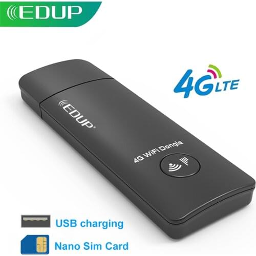 EDUP LTE Universal Mobile Hotspot Support 3G/4G 150Mbps USB WiFi Dongle Adapter Nano Sim Card for PC Desktop Notebook Phone edup