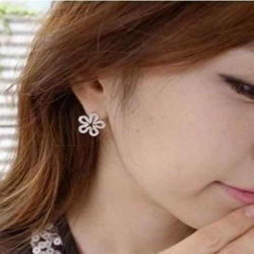 New high quality ladies fashion hollow pearl flower earrings women jewelry accessories