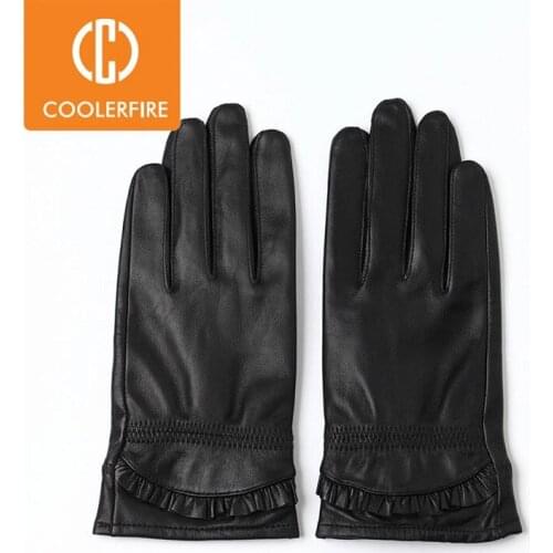 New Designer Women Gloves High Quality Genuine Leather sheepskin Mittens Warm Winter Gloves for fashion Female Glove ST022