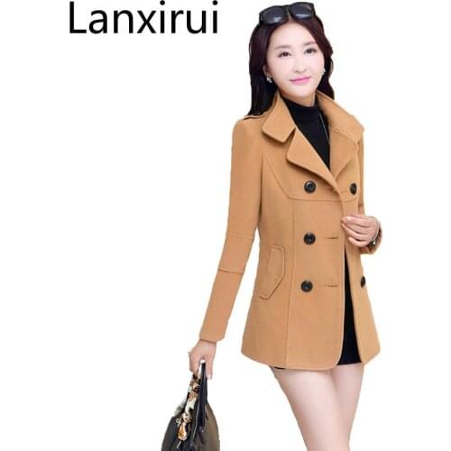 Womens Winter Jackets And Coats Elegant Warm Women Woolen Coat Spring Outwear Plus Size Women Wool Coat Jacket