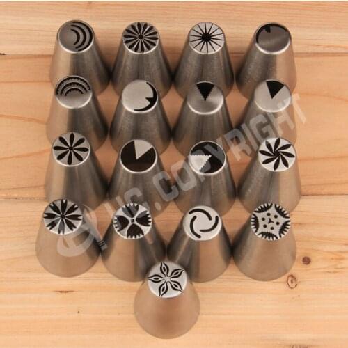 New Styles1pc 16 Models Boquillas Rusas De Pasteleria Russia Flower Nozzle DIY Pastry Tulip Stainless Steel Icing Piping Tips