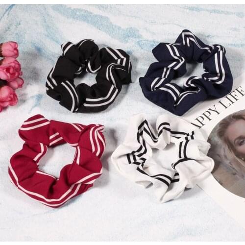 1PC Striped Plaid Dots Fashion Headband Scrunchies Elastics Soft Stretchy Hair Rope Ponytail Hair Bands Holder Hair Accessories