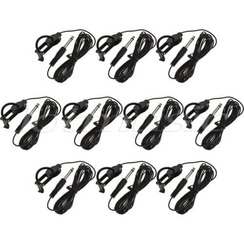 Clip On Contact Microphone Piezo Pickup Transaducer for Guitar Violin Uke 10Pcs