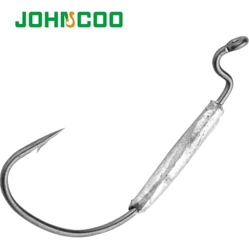 NEW 10pcs 1.8g 2g 3g 6g High Carbon Steel Fishing Hooks Crank Lead Sharp Hooks for Soft Lure Fish Hook with Lead