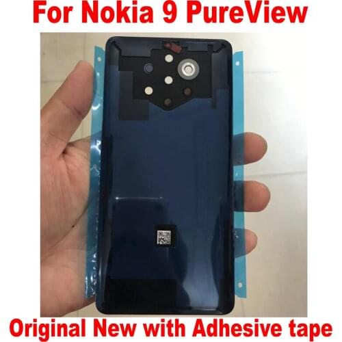 100% Original New Glass Panel Back Battery Cover Housing Door Rear Case For Nokia 9 PureView TA-1094 TA-1087 with Adhesive tape