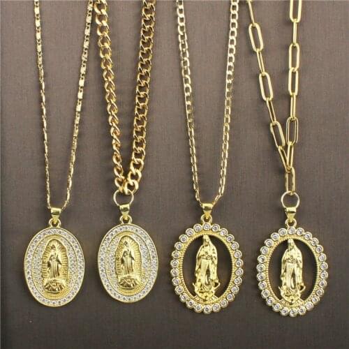 18inch 10pcs/lot New design cz necklace,religion shape cz charm jewelry,popular plated copper chain necklace cheap wholesale