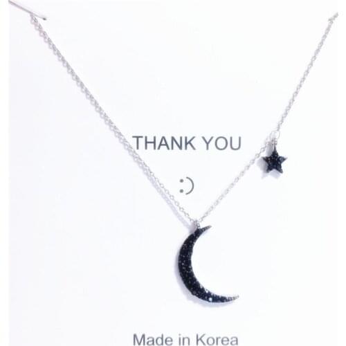 2020 Ins web celebrity black moon star necklace simple personality clavicle chain women Fashion necklace
