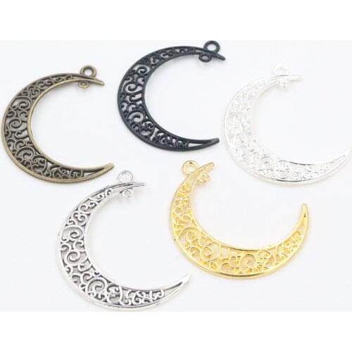 41x30mm 10pcs 5 Colors Plated Moon Style Handmade Charms Pendant:DIY for bracelet necklace