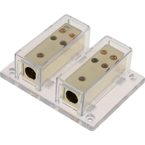 8-Way Car Gold-Plated 4/8 AWG Power Ground Cable Distribution Block Splitter