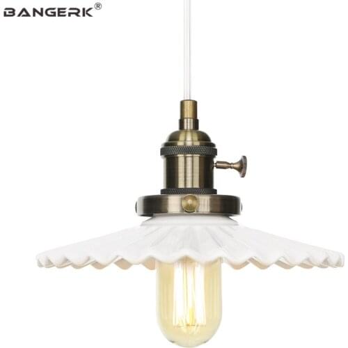 Antique Ceramic Pendant Lights Retro Loft Decor Edison LED Hanging Lamp Iron Switch Bedroom Dining Room Home Lighting Luminaire