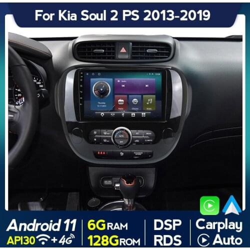 6G+128G DSP Android 11 Car Multimedia For Kia Soul 2013-2019 DVD Player 2 Din Radio Tape Recorder Carplay 4G Wifi Navigation GPS