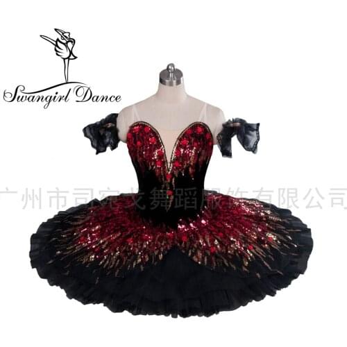 Adult black swan lake ballet costumes red ballet tutu,red/black professional ballet tutu for girls BT9045B