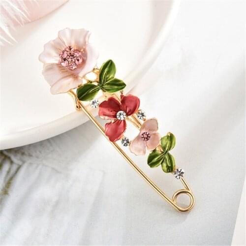 Flower Zircon Brooch Anti-Fade Fashion Corsage Button New Fixed Button Crystal Simple Neckline Shirt Cardigan Button