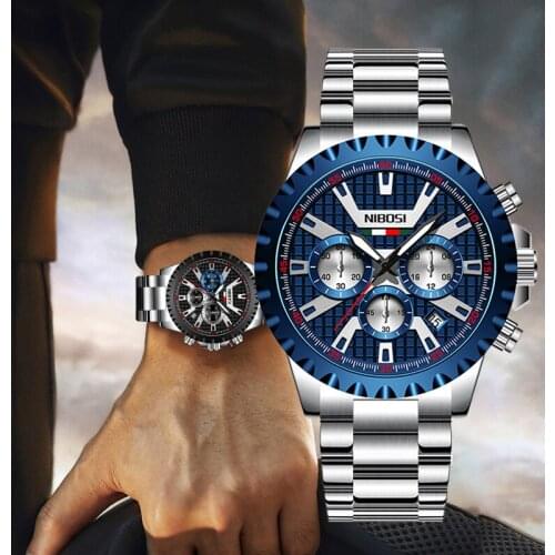 NIBOSI 2021 Brand Luxury Mens Watches Quartz Clock Sports Business Stainless Steel Waterproof Watch For Men Relogio Masculino