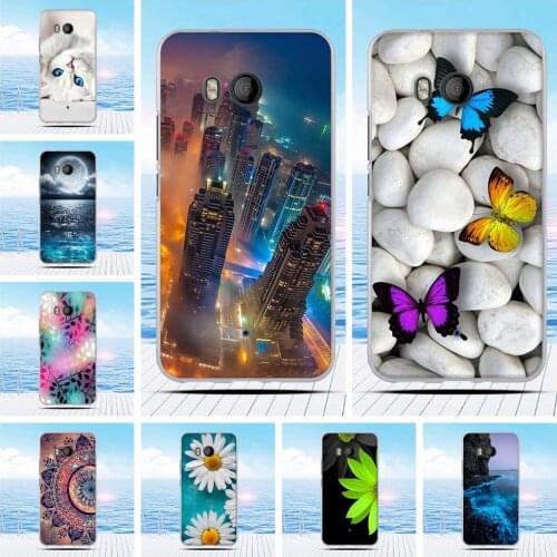 Phone Cases For HTC U11 Case Cover For HTC U11 Case Silicone Transparent Flower Capa For HTC U 11 Case Cover Funda