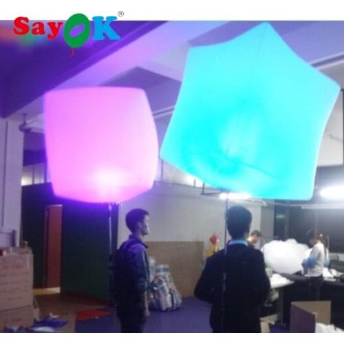 Colorful Cube and Round Balloon Led Lighting Advertisement Inflatable Backpack Balloon for Wedding or Party