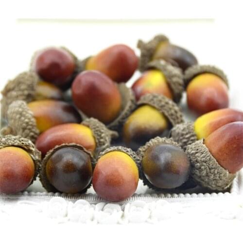 Cheap 10 pieces of beautiful acorns mini artificial foam fruit and vegetables fruits home wedding christmas tree decoration