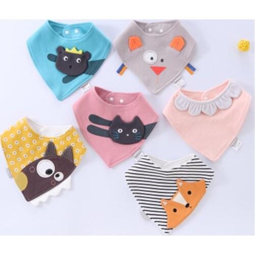 Baby Bibs Drooling Cotton Scarf Cute Animal Infant Boys Girls Burp Cloth Bandana Bibs Newborn Toddler Soft cotton Triangle Tower