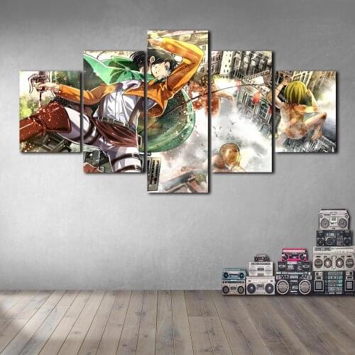 Canvas Paintings on The Wall Art Shingeki No Kyojin Attack Posters and Prints Modern Pictures for Living Room No Frame