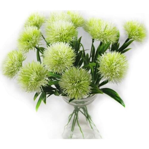 1pc Artificial Flowers Green Real Touch Dandelion Fake Plants Plastic Flowers Home Decoration
