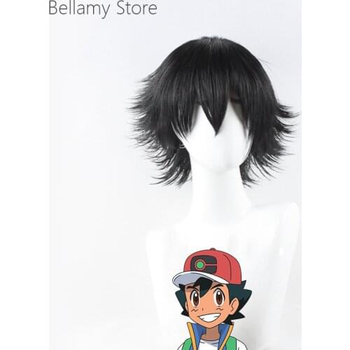 Ash Ketchum cosplay costume wigs cos hairewear+wig cap