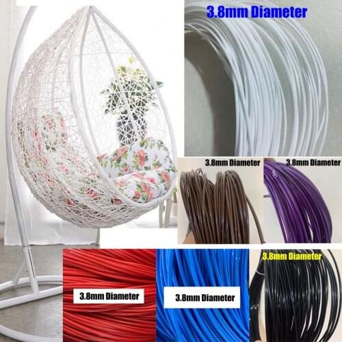 3.8mm Diameter Hollow Heart Round PE Rattan Material Handmade Webbing Roll Weaving Knit Repair Chair Hanging Basket Decoration