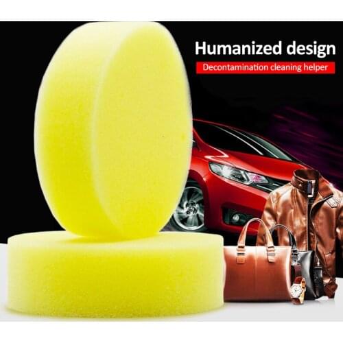 Round Wax Sponges Cleaner Car Shoes Wax Sponge Foam Sponges Applicator Pads For Clean Car Glass Yellow Cleaner Care Tools