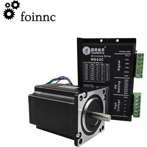 Leadshine 2 Phase 57 Series NEMA23 Stepper Motor Kit 57HS21A + Driver M542C Input Voltage VDC20-50V Original Product