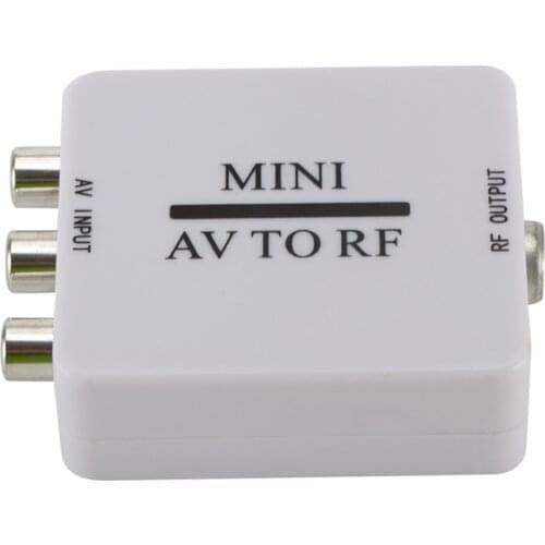 Mini HD Video Converter Box RCA AV CVSB to RF Video Adapter Converter Support RF 67.25Mhz 61.25Mhz for TV VHS VCR, DVD recorders