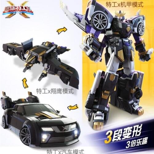 Three Modes Mini Force Transformation Mecha Robot Toys Action Figures MiniForce X Simulation Vehicle Airplane Deformation Toy