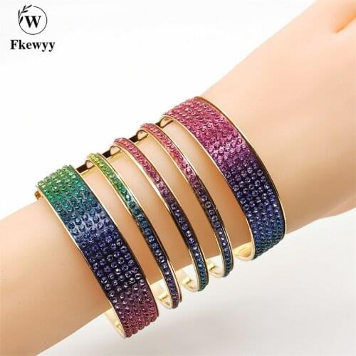 Fkewy Fashion Bracelet Bohemia Jewelry Rhinestone Charm Bracelets For Women Luxury Colorful Designer Jewelry Multi-layer Gift