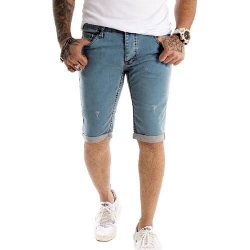 DeepSEA Male Jeans Shorts Ripped Pattern Denim Capri Slim Fit Lycra Cotton High Quality Casual Picnic Spring Summer 2114683