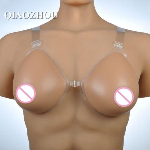 Real crossdresser breast forms rubber boobs false breasts G cup 2400g tan skin brown color