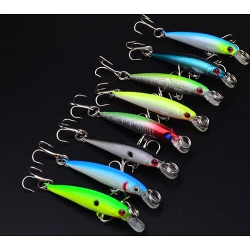 NEW 8pcs/lot Top Quality Fishing Tackle Minnow Fishing lures swim bait fish supplies Free Shipping