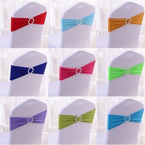 Wholesale 10Pcs/lot Spandex Lycra Wedding Chair Cover Sash Bands Wedding Party Birthday Chair Decoration