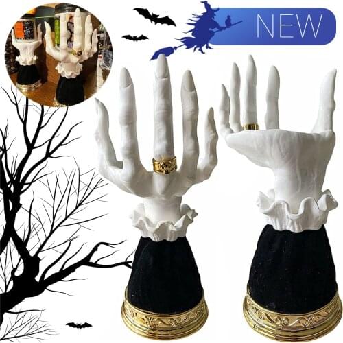 Halloween Resin Candle Holder Horror Witch Hand Stand Single Wick Candle Utensils Crafts Ornaments Halloween Home Decorations