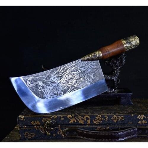 Longquan ghost hand writer hand-forged slicer with a kitchen knife old retro chef Knife Edge cutting shreds meat knife