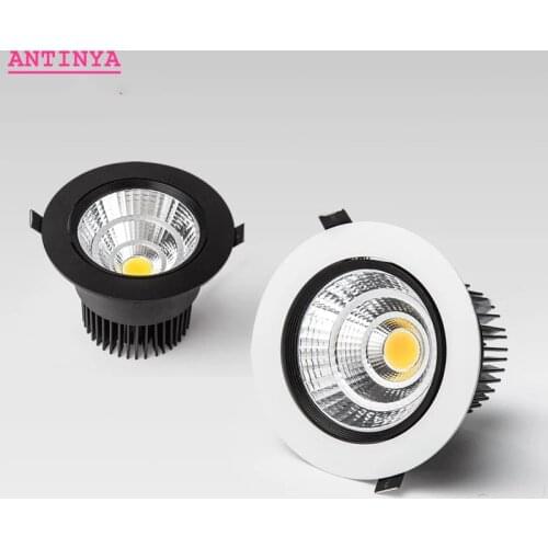 Super Bright Recessed LED Dimmable Downlight COB 5W 7W 9W 12W 15W 18W LED Ceiling Spot Light LED Ceiling Lamp AC 110V 220V