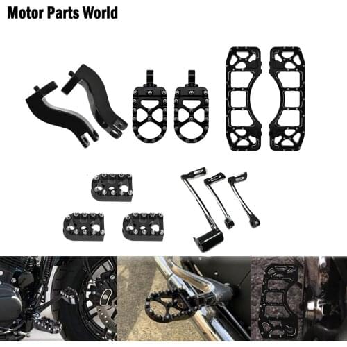 Motorcycle Rear Passenger Footpeg Mounting Floorboards Footpegs Shift Lever Pegs Brake Arm For Harley Touring Street Glide 08-13