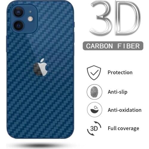 10pcs/lot 3D Carbon Fiber Protective Back Film For iPhone 13 12 11 Pro Max XS XR 6 7 8 Plus SE2020 Film Screen Protector