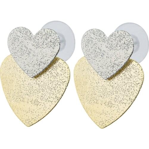 Korean Statement Mixed Color Heart Dangle Earring Fashion Stud Earring Trendy Drop Earring Women Jewelry Sweet Girls Gift