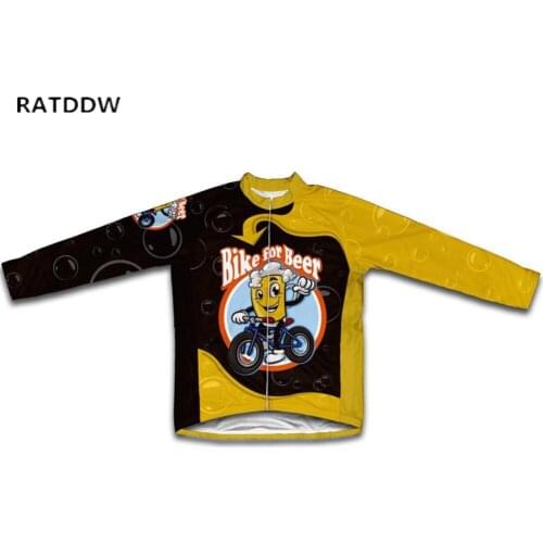 Bike for Beer Winter Thermal Fleece Long Sleeve Cycling Clothing SportWear ropa ciclismo MTB Bike Bicycle Clothing