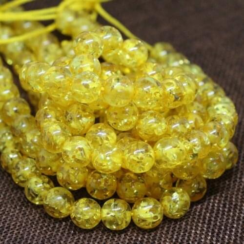 Gold-color yellow resin charming beeswax 5mm 6mm 8mm 10mm round hot sale loose spacers accessories beads diy jewelry 15inch B47