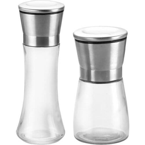 1Pcs Glass Grinding Spicer Seasoning Bottle For Black Pepper, Coarse Salt, Chinese Pepper, Sugar, Sesame, Cumin, Mung Bean