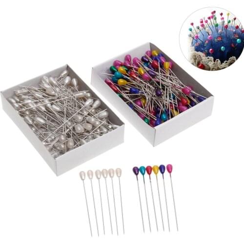 144x Sewing Colorful Drops Pearl Head Pin Weddings Corsage Florists Dressmaking Decorating Bead Pins DIY Sewing Accessories