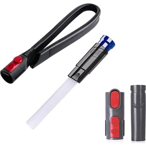 2 Set Vacuum Cleaner Accessories: 1 Pcs Multifunction Flat Nozzle Head & 1 Set Vacuum Dust Brush with Vacuum Attachment
