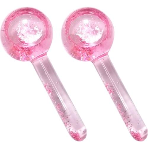2PCS Crystal Glass Ball Ice Roller Globes Facial Roller Cold Hot Skin Massager for Face Wrinkle Remover Beauty Care Tool